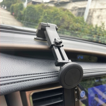 Magnetski držač za mobitel u automobilu s usisnom nosačem, teleskopska ruka, magnetski držač na instrument ploču i centralnu konzolu, 7.5W bežično punjenje