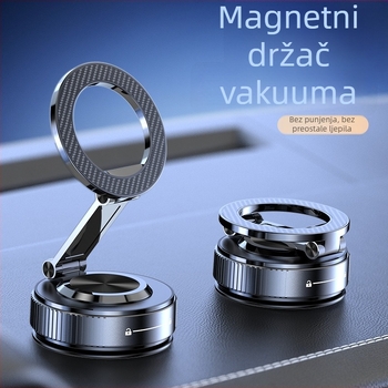 Držač za telefon u automobilu s vakuumskim prihvatom, metalni okvir, rotacija 360°, univerzalna kompatibilnost