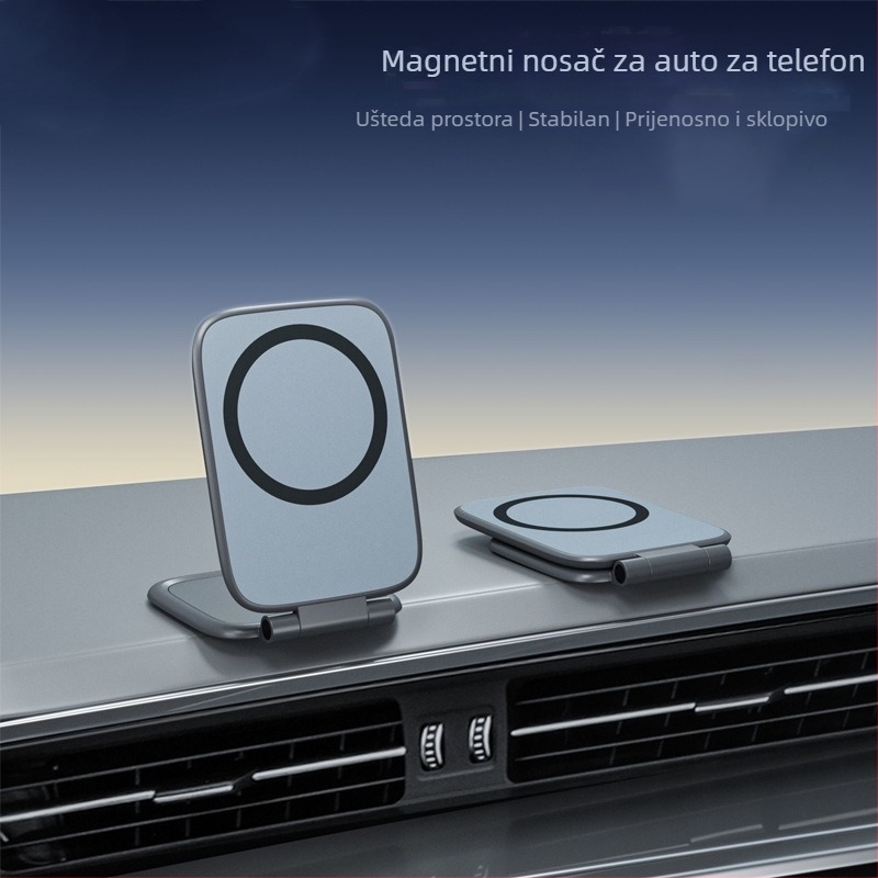 Magnetski sklopivi držač za telefon u autu s ljepilnim držačem na ploči instrumenta — univerzalna kompatibilnost