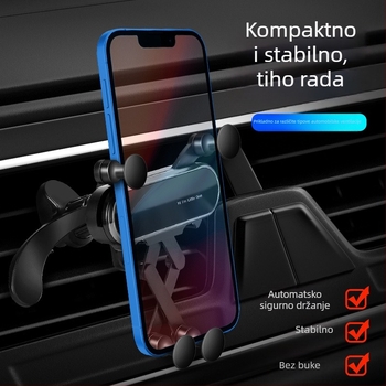 Držač za mobitel u automobilu na otvor zraka, 360° rotacija, stabilan držač navigacije