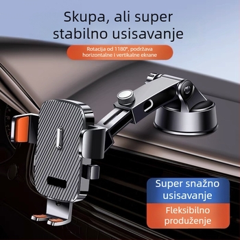 Držač za mobitel u automobilu za navigaciju, univerzalna kompatibilnost, vakuumski nosač, 360° rotacija, montaža na ploču instrument tablice