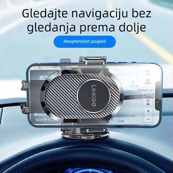 Držač za mobitel u automobilu za navigaciju, univerzalna kompatibilnost, vakuumski nosač, 360° rotacija, montaža na ploču instrument tablice