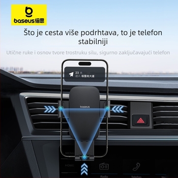 Držač za telefon u autu s gravitacijskim pričvršćivanjem na otvor za ventiaciju, univerzalan za većinu vozila, podrška GPS navigaciji