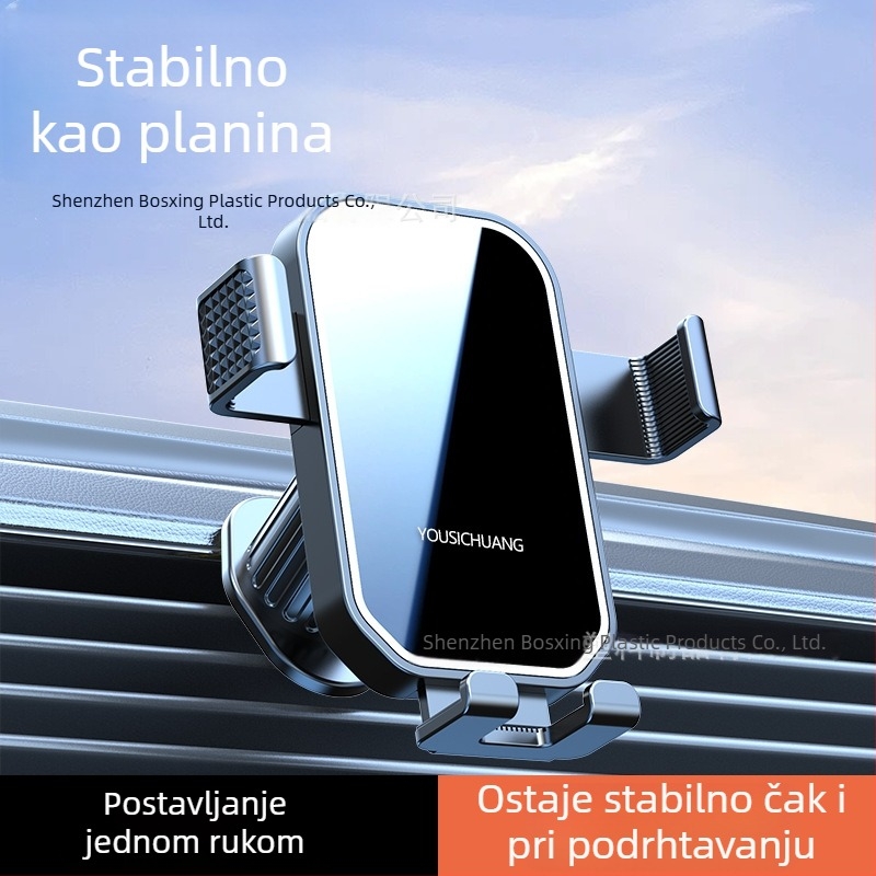 Držač za telefon za automobilski ventilacijski otvor s gravitacijskim automatskim stezanjem, trokutasti dizajn, univerzalno za navigaciju