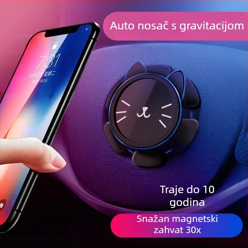 Univerzalni držač telefona za volan s gravitacijskim gyroskopom i usisnom čašom, ljepilo za montažu, 5W