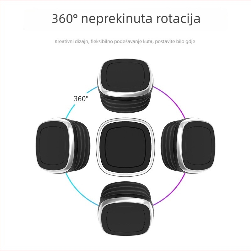 Magnetni držač za automobil za telefon, 360° okret, montaža na instrument ploču, univerzalni, model 1048