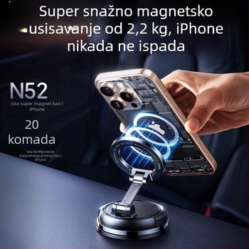 Univerzalni magnetski držač za telefon u automobilu, s vakuumskim pričvršćivanjem na vjetrobransko staklo, za navigaciju GPS