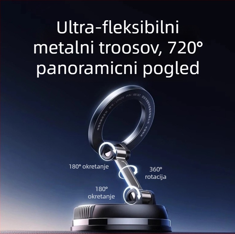 Univerzalni magnetski držač za telefon u automobilu, s vakuumskim pričvršćivanjem na vjetrobransko staklo, za navigaciju GPS