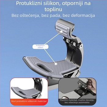 YBT01 Držač za telefon u automobilu, univerzalni klip s krokodilom za središnju konzolu i ploču instrument tablice