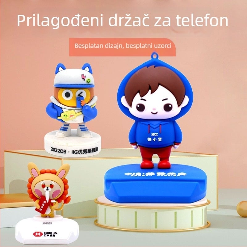 Držač za telefon od PVC meke gume – prilagođena slatka 3D maskota, stalak za stol DIY