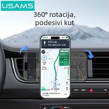 Youshengshi Auto magnetski držač za telefon s nosačem na ventilaciju, bežično punjenje, električno stezanje, univerzalna kompatibilnost s pločom instrument ploče