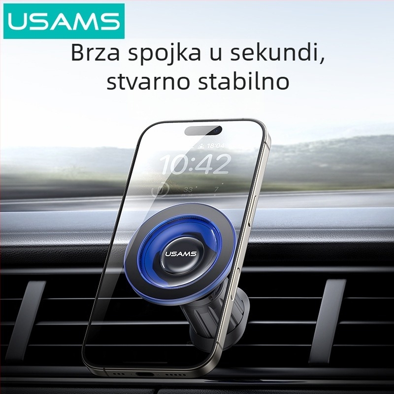 Youshengshi Auto magnetski držač za telefon s nosačem na ventilaciju, bežično punjenje, električno stezanje, univerzalna kompatibilnost s pločom instrument ploče