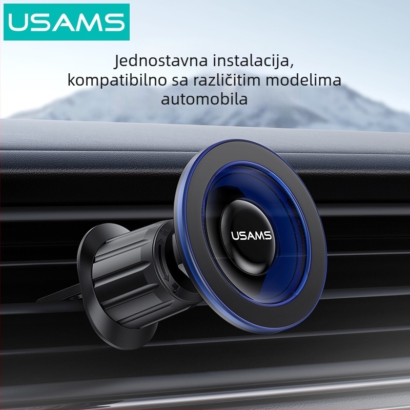 Youshengshi Auto magnetski držač za telefon s nosačem na ventilaciju, bežično punjenje, električno stezanje, univerzalna kompatibilnost s pločom instrument ploče