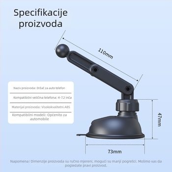 Držač za telefon u automobilu s usisnim držačem, univerzalno, minimalistički stil, prilagodljiv, Kaffeb