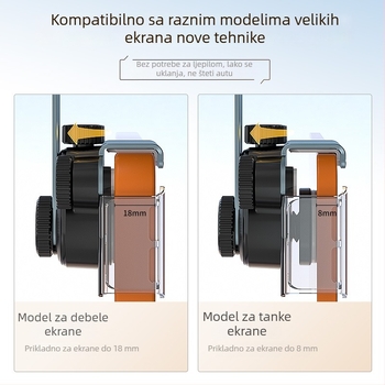 Držač zaslona za automobil na ploči od aluminijske legure, univerzalni model, Snap-on ugradnja, rotacija 360°, teleskopsko podešavanje 360°