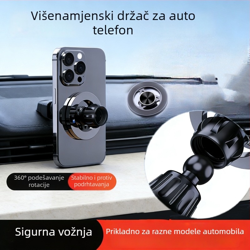 MagSafe držač za mobitel u autu, magnetsko pričvršćivanje, 360° rotacija, montaža na zračni otvor, univerzalna kompatibilnost