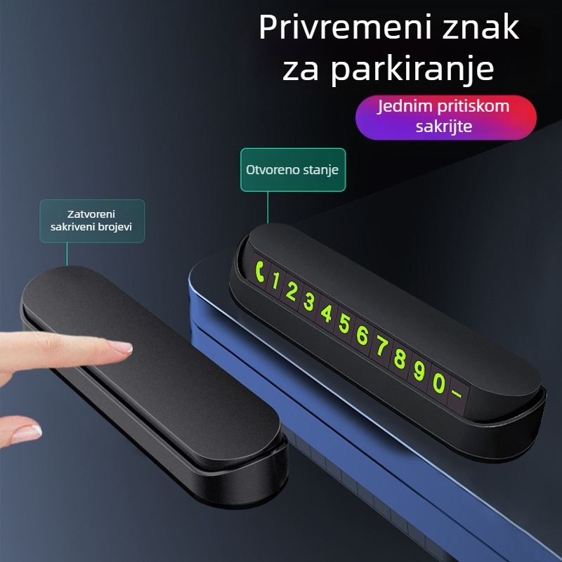 Svjetleća privremena ploča za parkiranje autom, protuklizna, skrivena za manevriranje, unutarnja ukras s telefonskim brojem — Model 4941; Materijal: Drugo; Tisak logotipa: Moguće