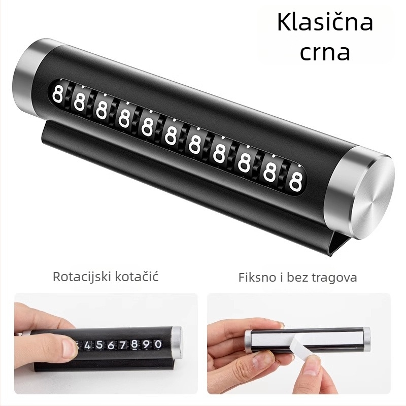 Automobilski razbijač stakla s držačem broja telefona i sigurnosnim čekićem za parkiranje — metal, model TCHMPAI-001, marka Friendly