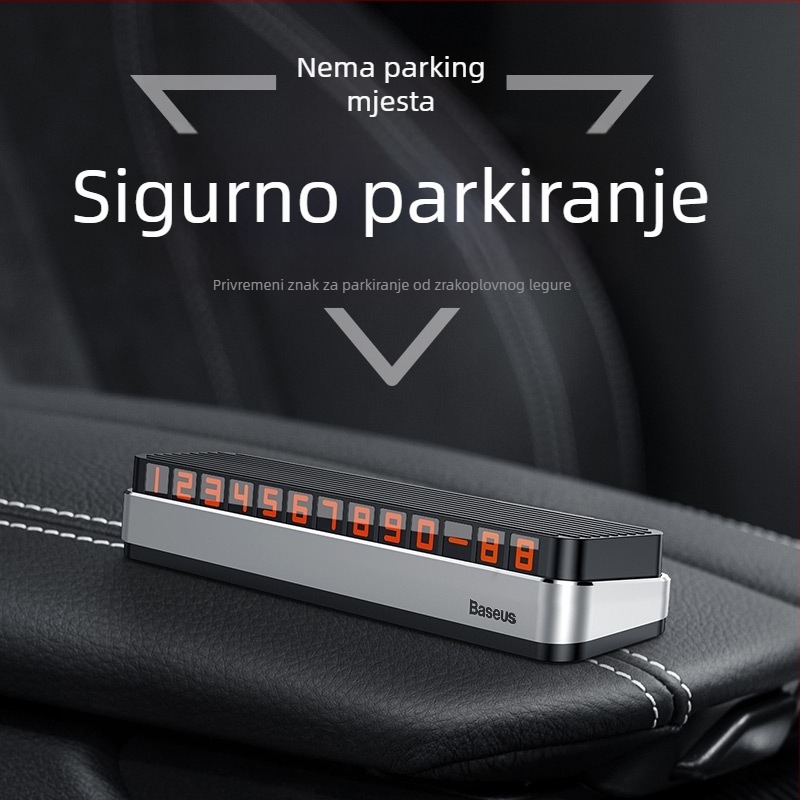 Baseus privremena pločica za parkiranje s LED svjetlom, metalno kućište, model Moonlight Treasure Box, mogućnost loga