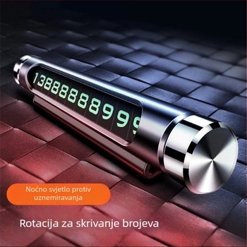 Kartica za privremenu parkiranje s brojem telefona — okretna, skrivena, svijetleća (Model: S-23-2-1; Materijal: plastika; Logo tiskano: Da; Značajke: Okretna, Svijetleća)