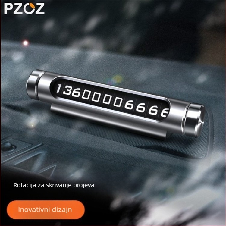 Kartica za privremenu parkiranje s brojem telefona — okretna, skrivena, svijetleća (Model: S-23-2-1; Materijal: plastika; Logo tiskano: Da; Značajke: Okretna, Svijetleća)