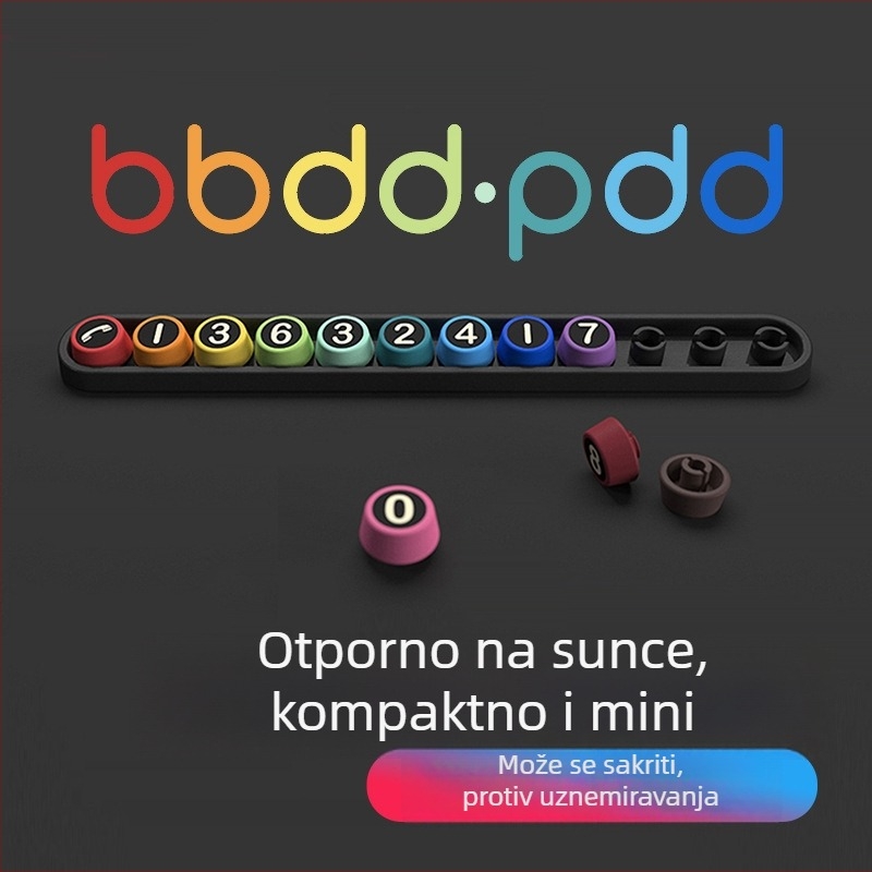 bbdd Originalni dizajn – Osnovna verzija Privremena pločica za parkiranje, plastika, model Pindoudou Basic, moguć ispis logotipa