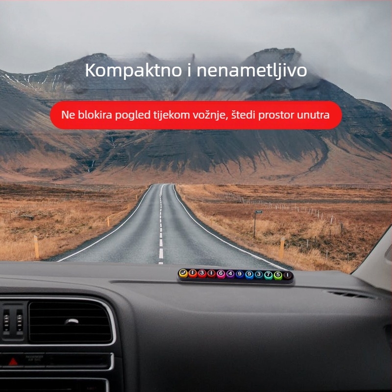 bbdd Originalni dizajn – Osnovna verzija Privremena pločica za parkiranje, plastika, model Pindoudou Basic, moguć ispis logotipa