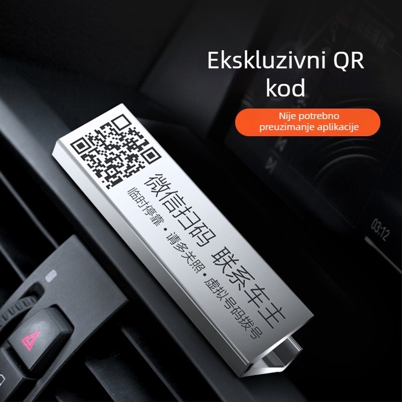 QR kod parkirna pločica (model QR-3; metal; marka Neutral; ispis logotipa dostupan)
