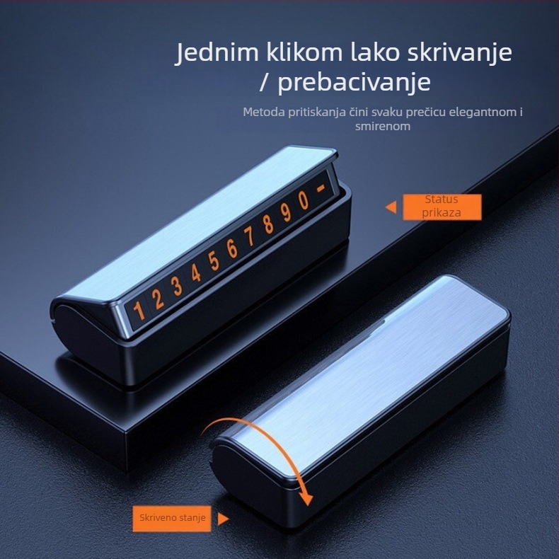 Skrivena pomična registracijska pločica za automobil, plastika, model Move license plate, mogućnost prilagodbe, ispis logotipa