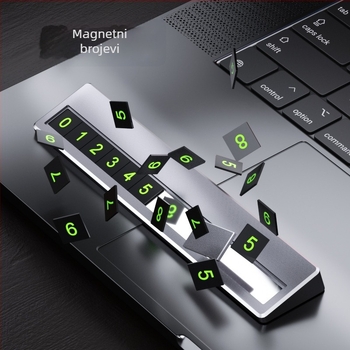 Skriveni metalni znak za parkiranje u automobilu s telefonskim brojem, model TC104, otisak logotipa, licencirana privatna etiketa