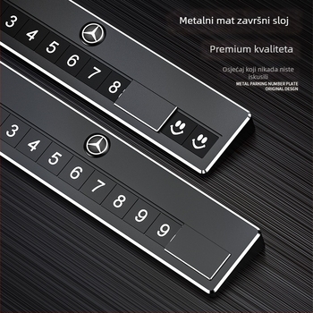 Skriveni metalni znak za parkiranje u automobilu s telefonskim brojem, model TC104, otisak logotipa, licencirana privatna etiketa
