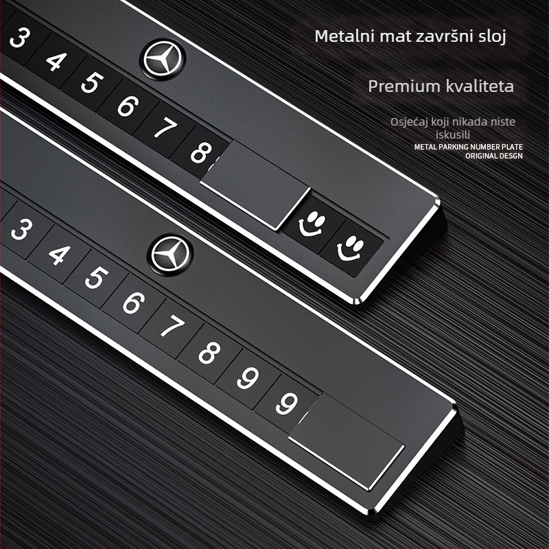 Skriveni metalni znak za parkiranje u automobilu s telefonskim brojem, model TC104, otisak logotipa, licencirana privatna etiketa