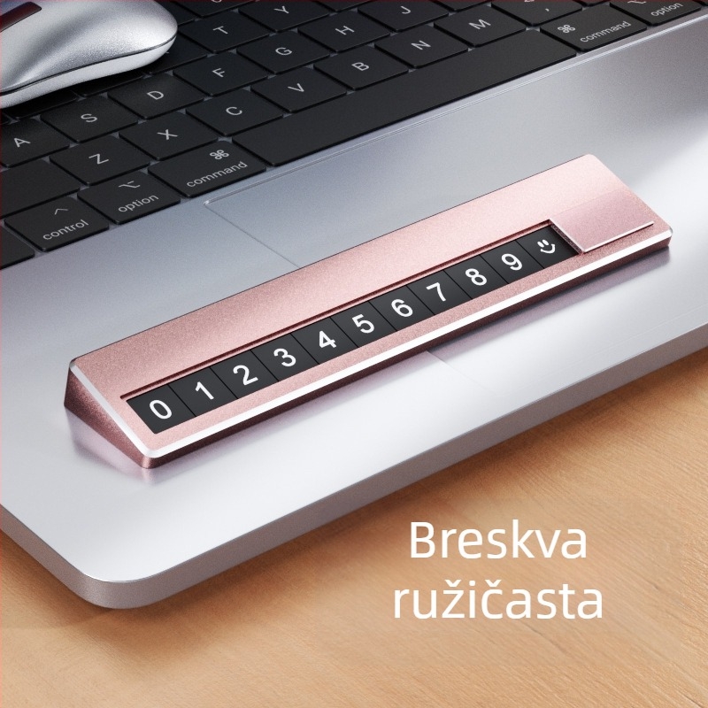 Skriveni metalni znak za parkiranje u automobilu s telefonskim brojem, model TC104, otisak logotipa, licencirana privatna etiketa