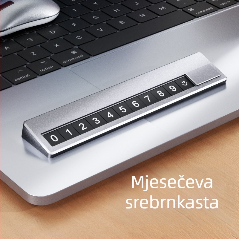 Skriveni metalni znak za parkiranje u automobilu s telefonskim brojem, model TC104, otisak logotipa, licencirana privatna etiketa