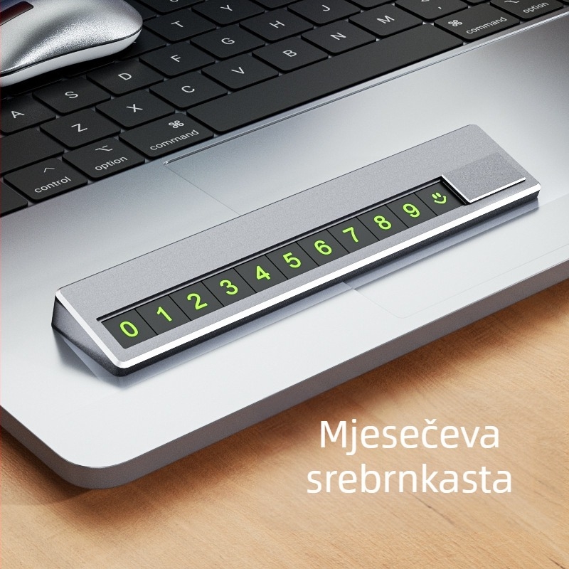 Skriveni metalni znak za parkiranje u automobilu s telefonskim brojem, model TC104, otisak logotipa, licencirana privatna etiketa