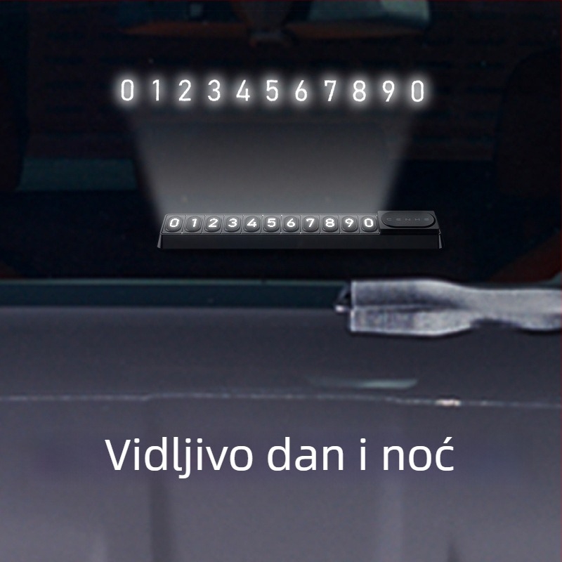 Magnetska privremena tablica za parkiranje automobila, svjetleća, model Little One H10, plastika, otisnuti logo, licencirana privatna marka