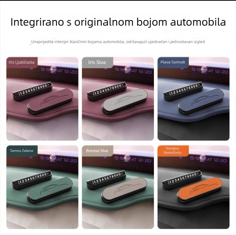 Xiaomi SU7/YU7 – privremena tablica za parkiranje u originalnoj boji automobila, za unutarnju upotrebu; pločica s telefonskim brojem za premještanje vozila; svijetli u mraku; plastična; model 001