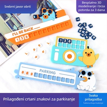 Plošni znak za parkiranje, crtani STOP znak, materijal PVC mekani ljepilo, model YF0822, tisk loga dostupan