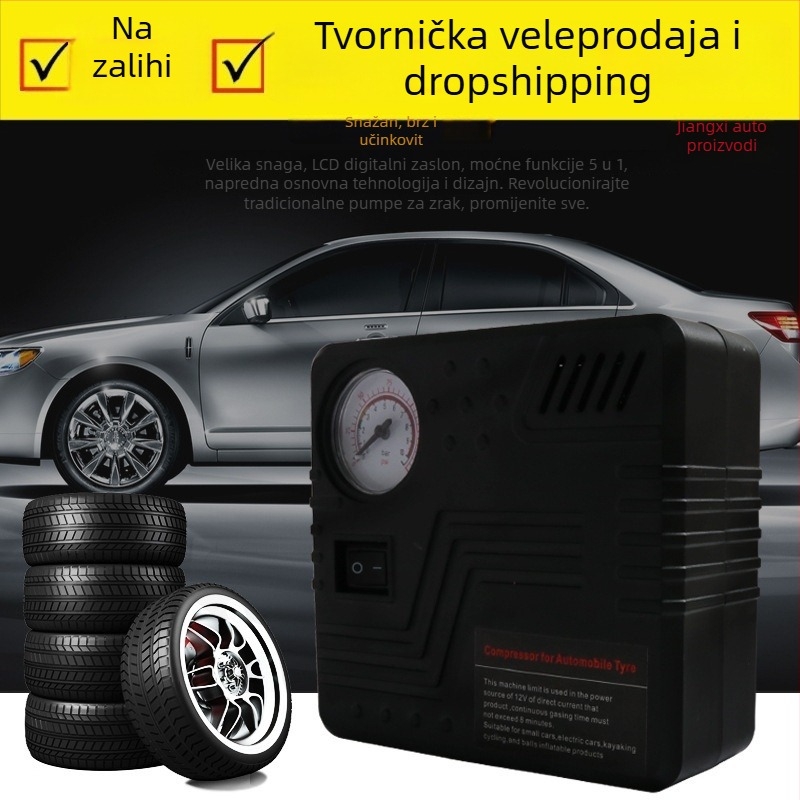 12V prijenosna automobilska pumpa za hitne situacije s visokotlačnim inflatorom