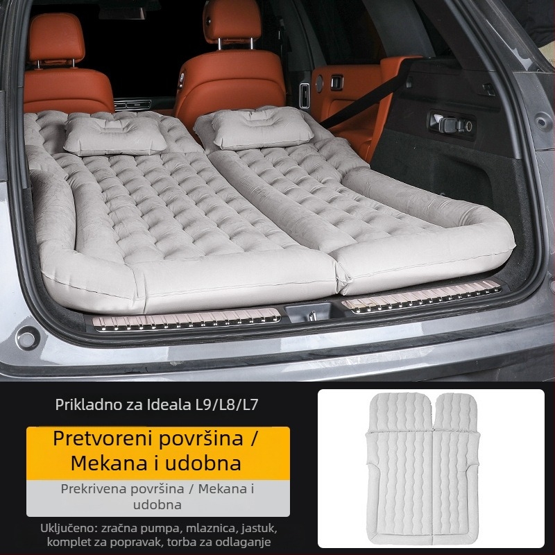 BY-808 Automobilska nadduvna postelja za putovanja – 2-u-1, PVC s flokiranjem, ručno napuhavanje, nosivost 500 kg