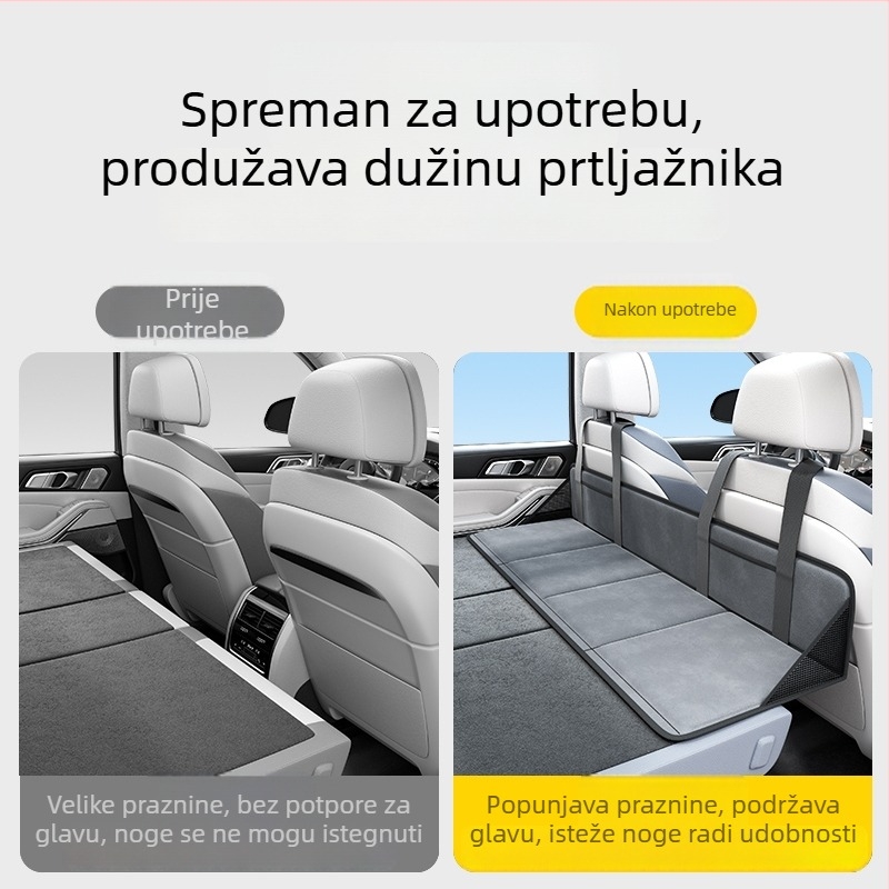 Proširena ploča za spavanje stražnjeg sjedala automobila, SUV/sedan, Model 055, Nosivost 100 kg, Bez nadimanja, Kemping/odmor funkcija