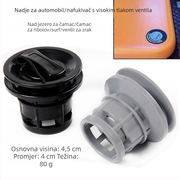 Univerzalni visokotlačni zračni ventil s 8 zubi, za SUP, daske za surfanje, kajake i čamce (plastika, LCO-SPORT)