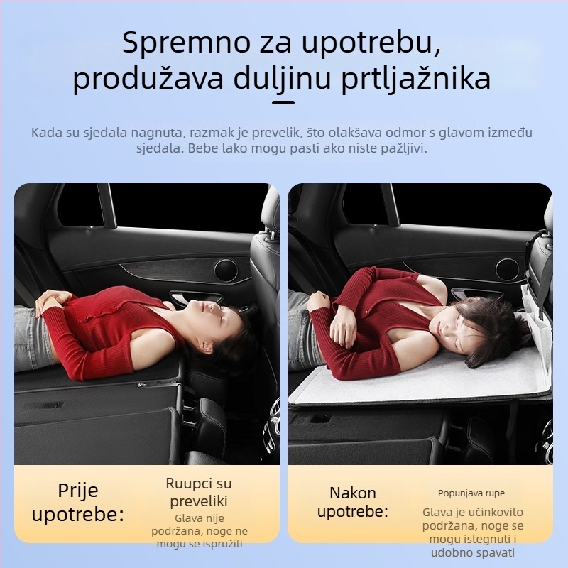 Proširena platforma za spavanje na stražnjem sjedalu SUV-a — odmor u autu, model 1LB, bez nadutosti, maksimalno opterećenje 100