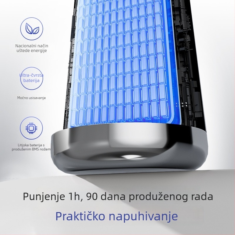 Prijenosni bežični usisivač za automobil, snažno usisavanje 20000 Pa, ulazna snaga 25 W, trajanje baterije 17–38 minuta, HEPA filtracija
