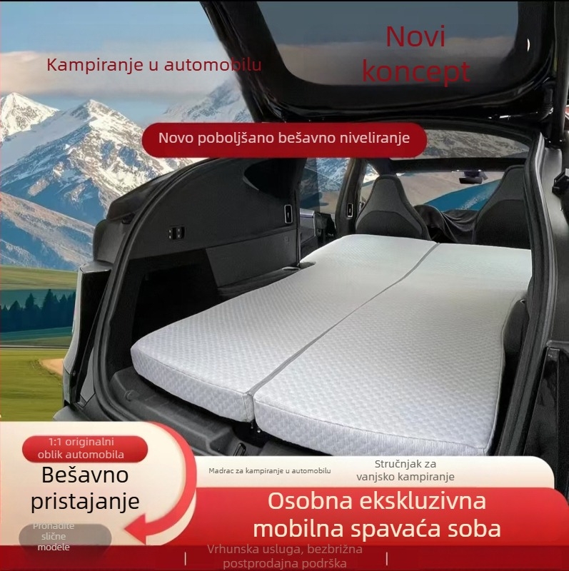 Automatna madrac za Tesla Model Y za kampiranje, dimenzije 192×108 cm, 5 kg, dvostruki krevet, automatsko naduvavanje, dizajn nivelacije