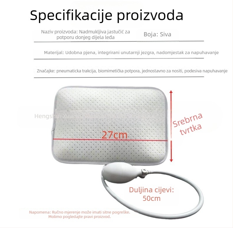 Zaštita struka s odvojivom pneumatskom vučnom jastučiću, dišna pjenasta podrška za struk za odrasle – pogodno za trčanje, fitness i vožnju biciklom