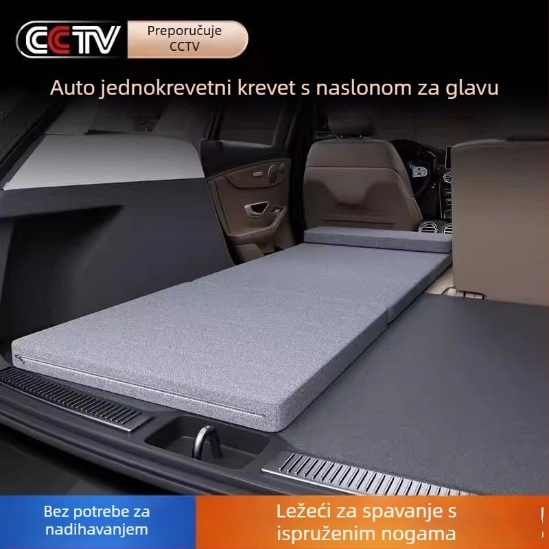 Sklopiva madrac za automobil – flokking materijal, nema potrebe nadimanja, za korištenje u automobilu, opća kompatibilnost, nosivost 200