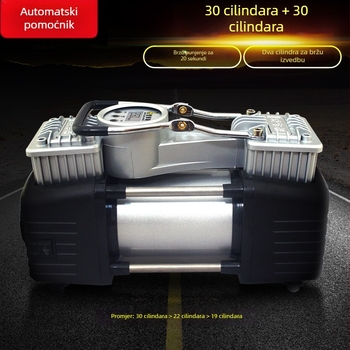 Automobilska pumpa za zrak s dvostrukim cilindrom i digitalnim zaslonom, 12V, 280W, 50 L/min