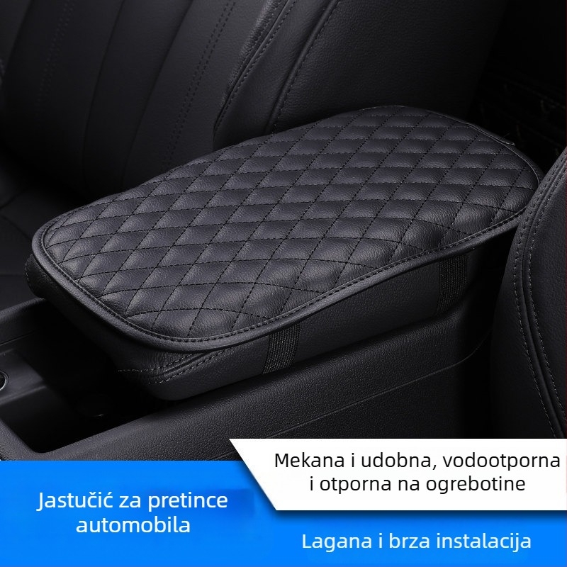 Univerzalni kožni zaštitni navlaka za kutiju naslona s jastučićem za lakat i instalacijskom podrškom