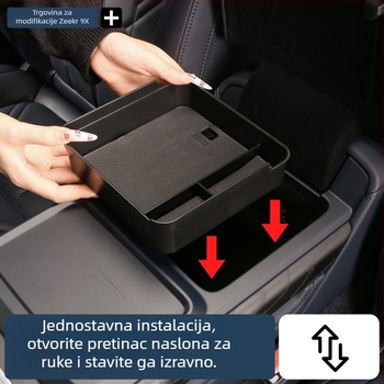 Zeekr 9X središnja konzola – podložak za pretinac za odlaganje i unutarnji organizator